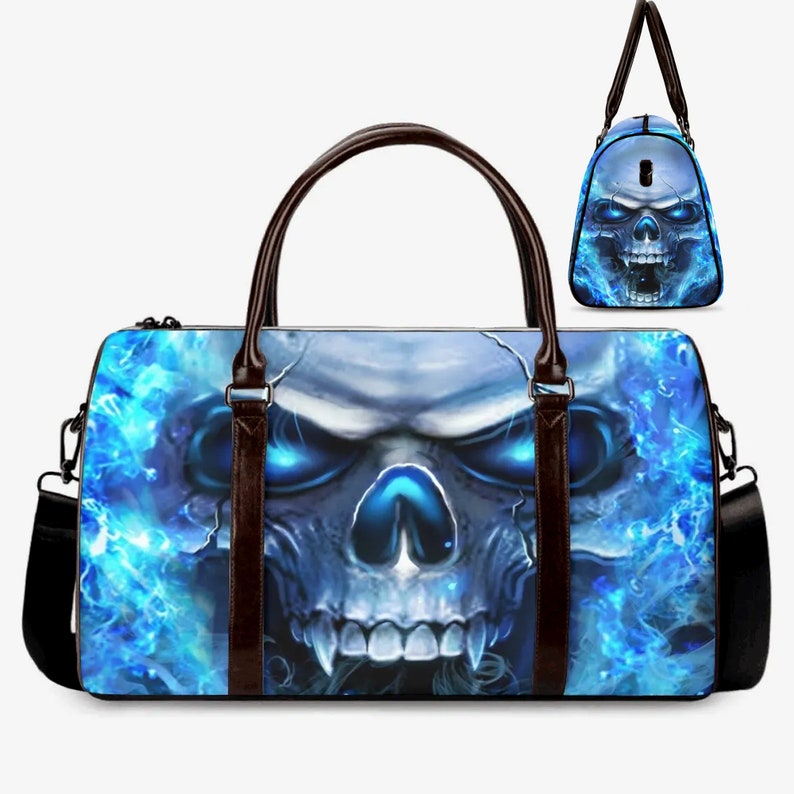 Flame Skull Canvas Travel Bag VA13