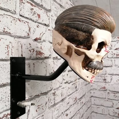 Slicked Back Hair Skull Motorcycle Helmet Holder & Jacket Hanger LD13