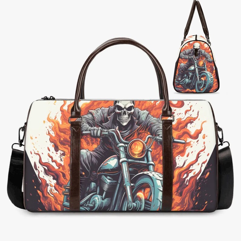 Biker Skull Canvas Travel Bag VA03