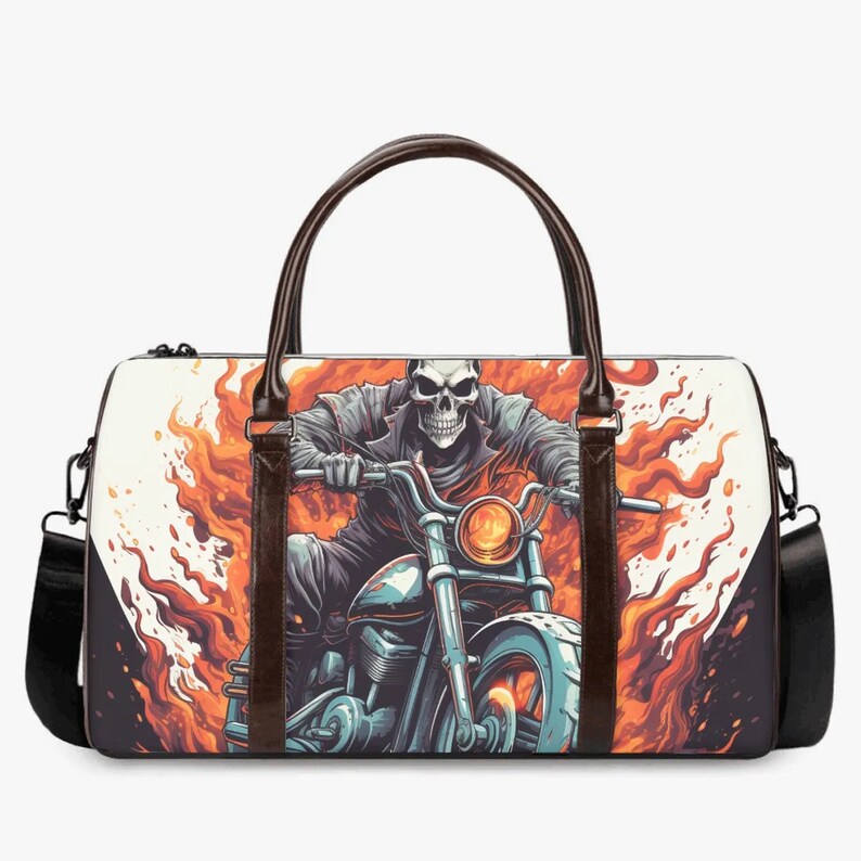 Biker Skull Canvas Travel Bag VA03