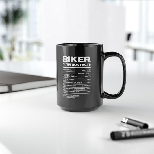 Biker Nutrition Facts Coffee Mug