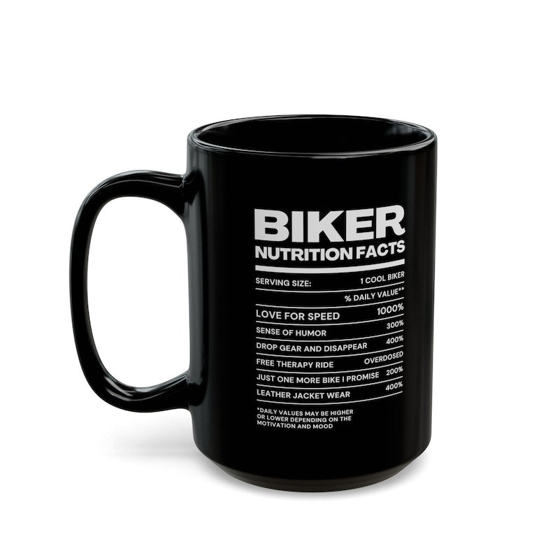 Biker Nutrition Facts Coffee Mug