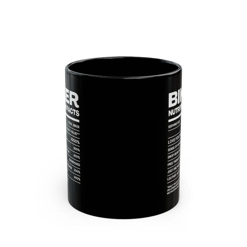 Biker Nutrition Facts Coffee Mug
