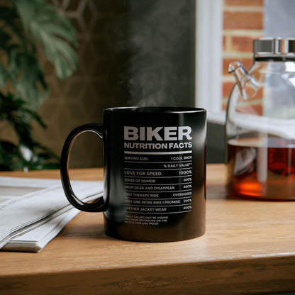 Biker Nutrition Facts Coffee Mug