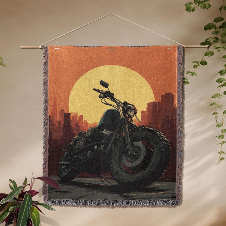 Motorcycle Lover Woven Throw Blanket VA02