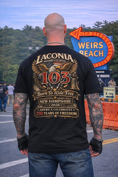 2026 Laconia Motorcycle Week Biker T-shirt VA01