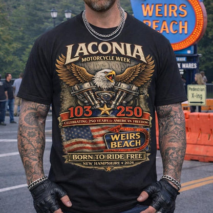 2026 Laconia Motorcycle Week Biker T-shirt VA01