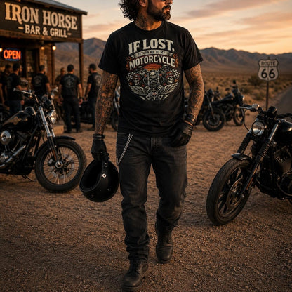 If Lost Return Me to My Motorcycle T-shirt VA18