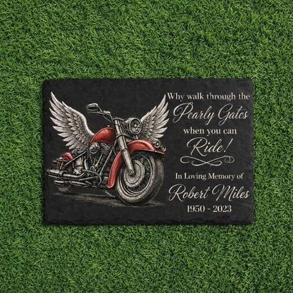 Personalized Motorcycle Memorial Garden Stone