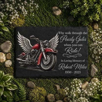 Personalized Motorcycle Memorial Garden Stone