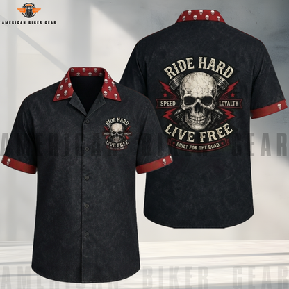 Ride Hard Live Free Vintage Biker Hawaiian Shirt TT01